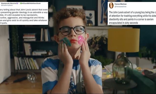 Offended viewers accuse John Lewis of 'sexism, and gender ideology' in new home insurance advert | Daily Mail Online