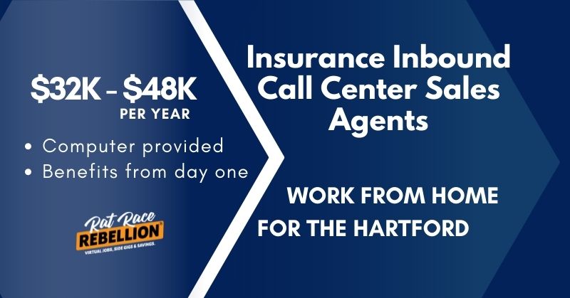 $32,240 – $48,360, Computer Provided – Work from Home Insurance Inbound Call Center Sales Agents