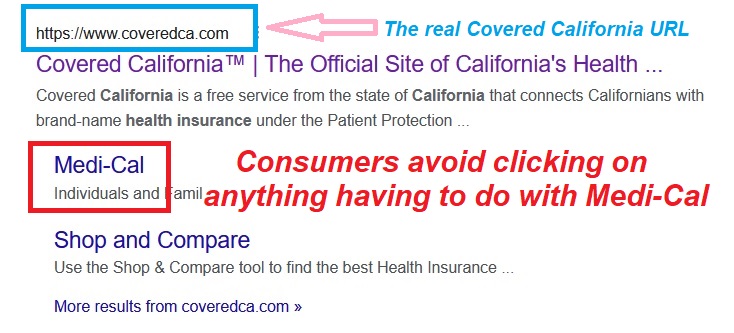 Covered California Bait and Switch Health Insurance Websites -